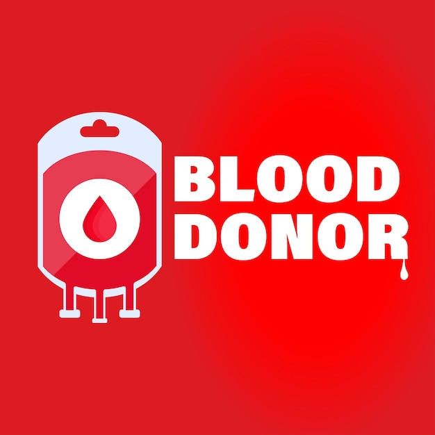 Bloeddonor concept. Een zak bloed. Affiche of embleem doneren.