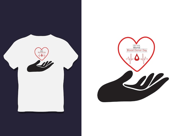 Bloeddonor typografie T-shirt Design