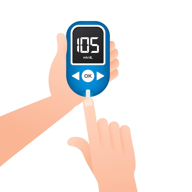 Vector bloedglucosemeter niveautest diabetes glucometer