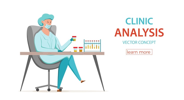 Vector bloedonderzoek medisch laboratorium diagnose onderzoek vectorillustratie.