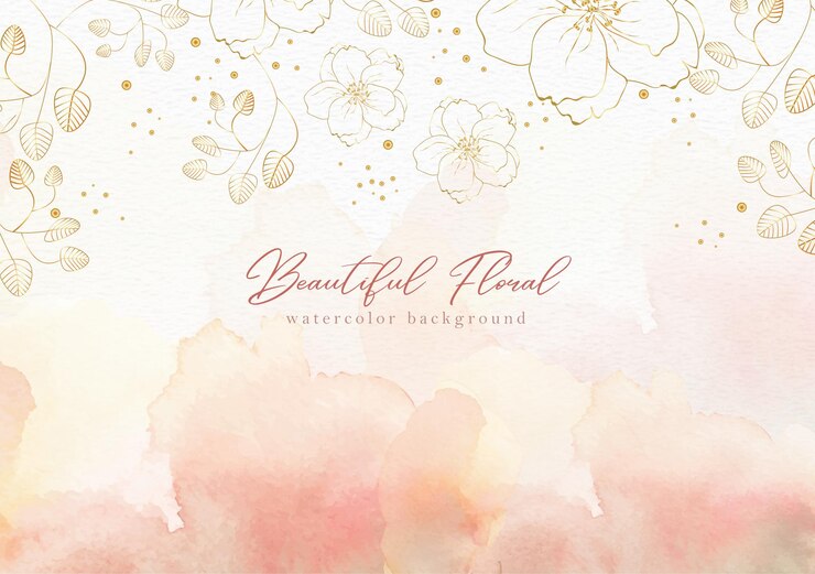 Bloei bloemen en bladeren op aquarel splash