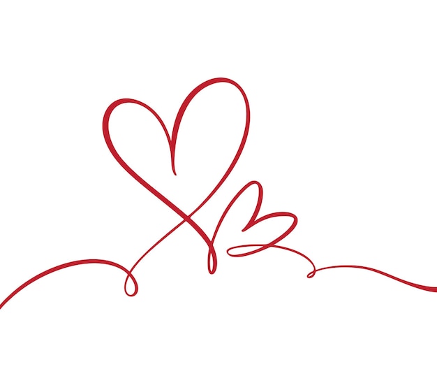 Bloei vintage Vector divider Valentijnsdag Hand getrokken kalligrafische hart kalligrafie