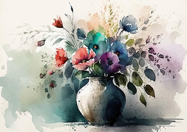Vector bloeiende fantasie aquarel bloemen voor een magisch tintje