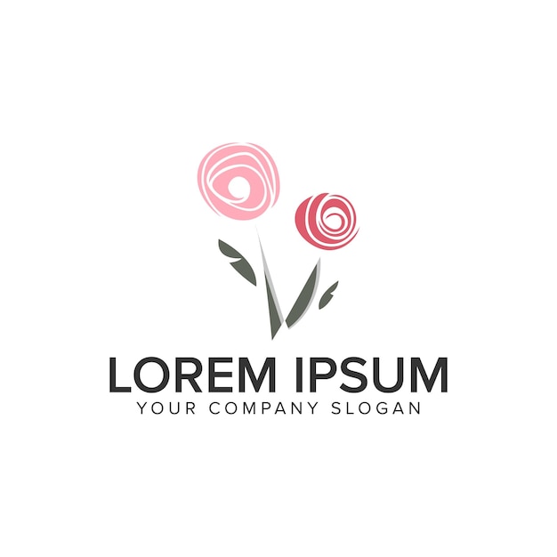 Bloem Abstract logo-ontwerpsjabloon concept