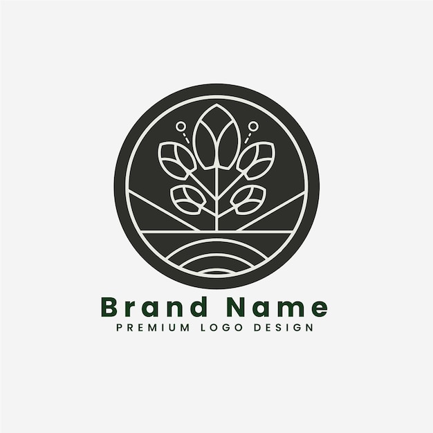 Bloem boom logo ontwerpsjabloon