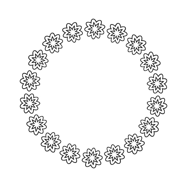 Bloem cirkel boordmotief afgerond floral frame ring voor decoratie sieraad in vectorillustratie