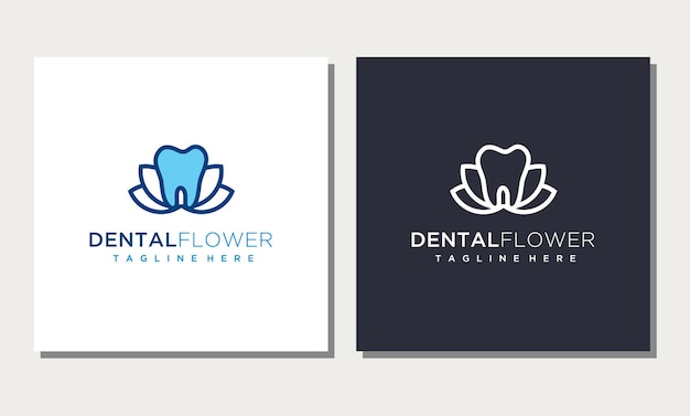 Vector bloem dental voor tandarts tandheelkundige tandheelkunde kliniek logo ontwerp pictogram vector