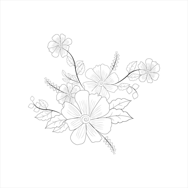 Bloem element bloemen vector in illustraties op witte achtergrond