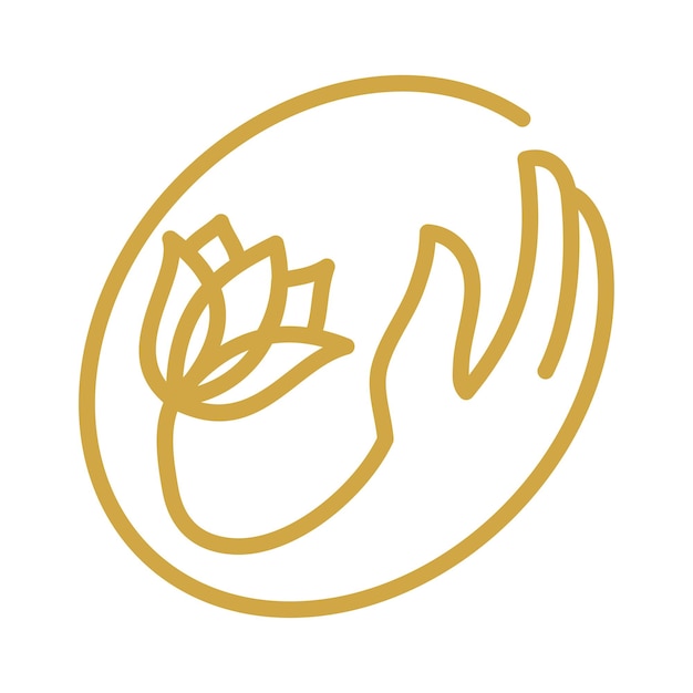 Bloem hand logo pictogram illustratie merkidentiteit