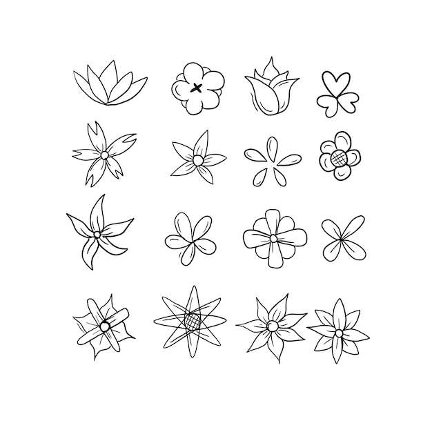 Vector bloem handgetekende doodle illustraties vector