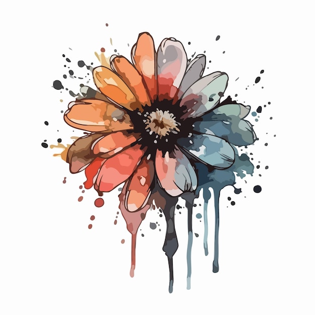 Bloem illustratie aquarel schilderij over bloemen