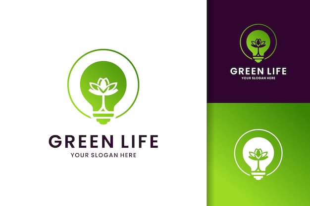 Bloem in bol logo ontwerp symbool van slim groen leven