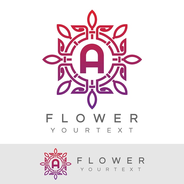 Bloem initiaal letter a logo ontwerp