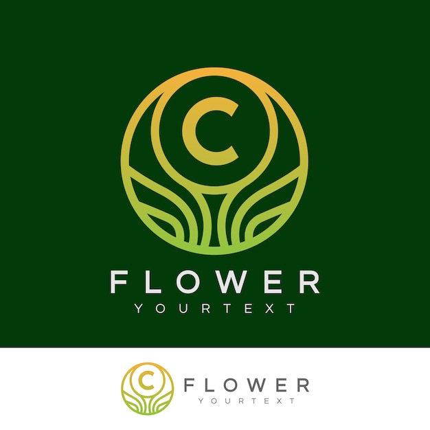 bloem initiaal Letter C Logo ontwerp