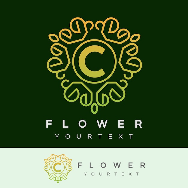 Bloem initiaal letter c logo ontwerp