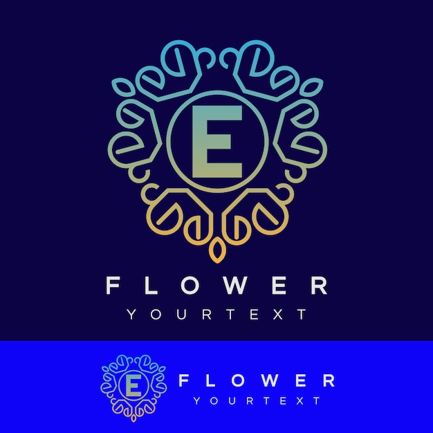 bloem initiaal Letter E Logo ontwerp