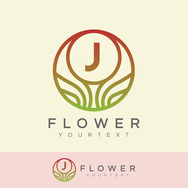 bloem initiaal Letter J Logo ontwerp