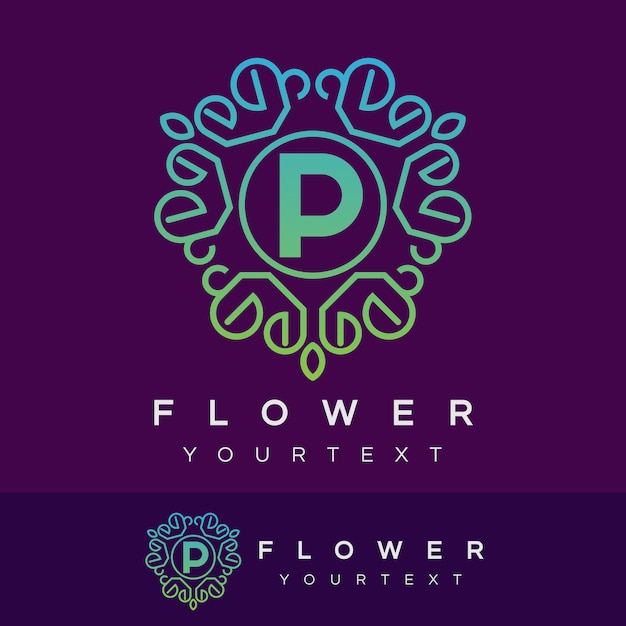 bloem initiaal Letter P Logo ontwerp
