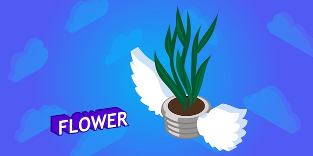 Bloem isometrisch ontwerp pictogram Vector web illustratie 3d kleurrijke concept