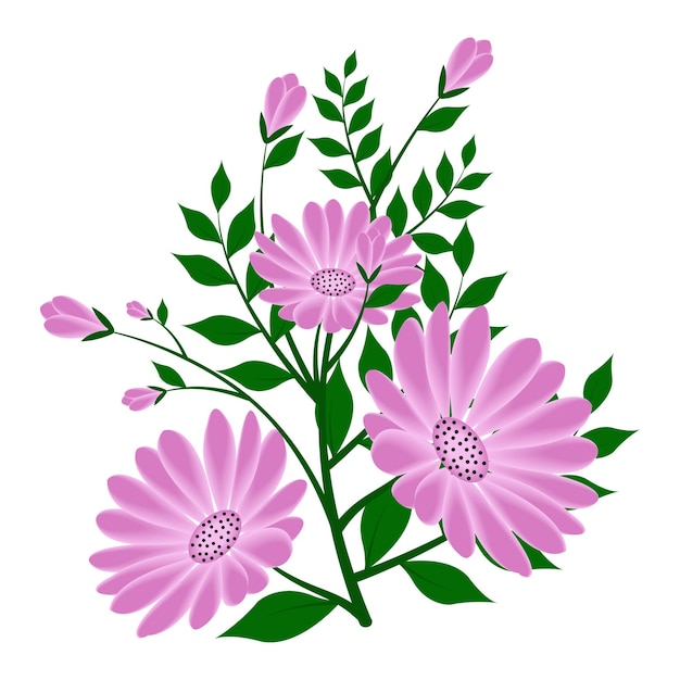 Bloem kleur bloemen elementen grafisch ontwerp Vector illustratie op witte achtergrond