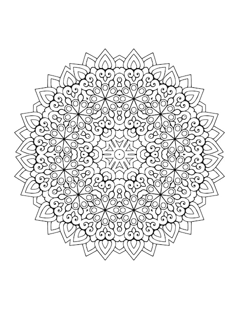 Bloem kleurplaat. Mandala. Bloem mandala. Kleurplaat