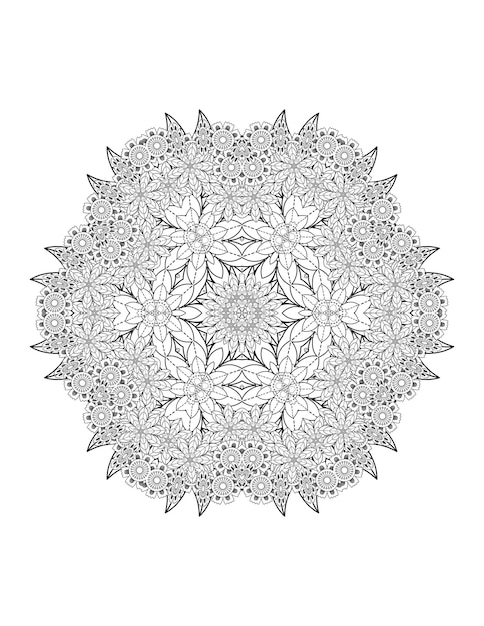 Bloem kleurplaat. Mandala. Bloem mandala. Kleurplaat