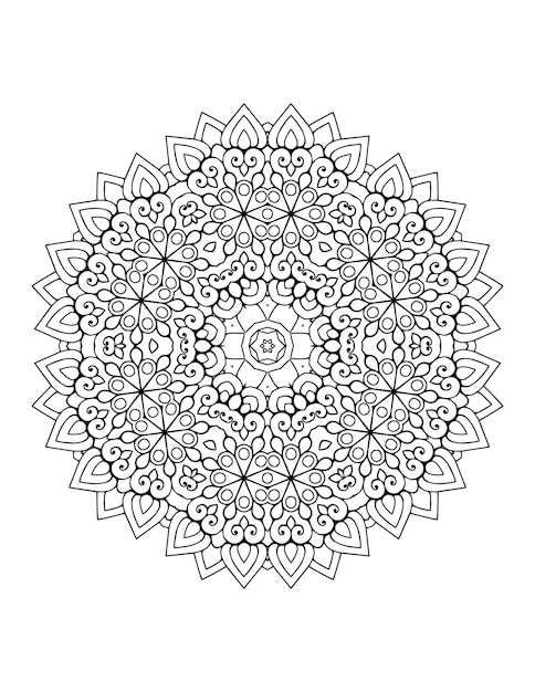 Bloem kleurplaat. Mandala. Bloem mandala. Kleurplaat