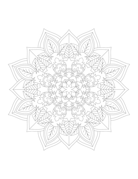 Bloem kleurplaat. Mandala. Bloem mandala. Kleurplaat