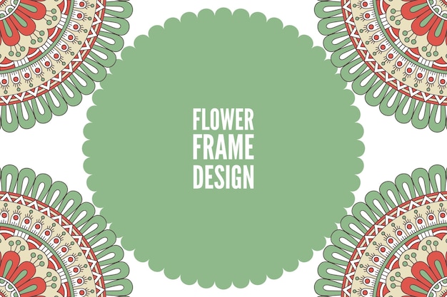 Bloem kleurrijk rond ornamentframe