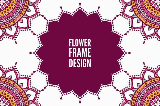 Bloem kleurrijk rond ornamentframe