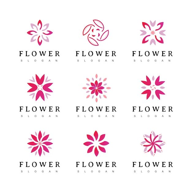 Bloem logo. floral icoon. bloemen embleem. cosmetica, spa, hotel, schoonheidssalon, decoratie, boetieklogo.