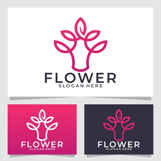 Bloem logo vector ontwerpsjabloon