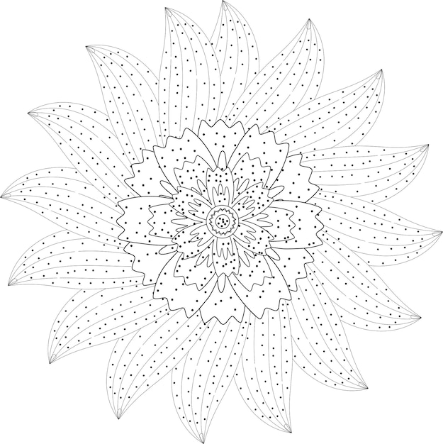 Bloem Mandala kleurplaat