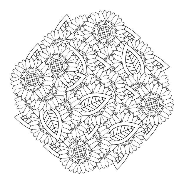 Bloem Mandala kleurplaat