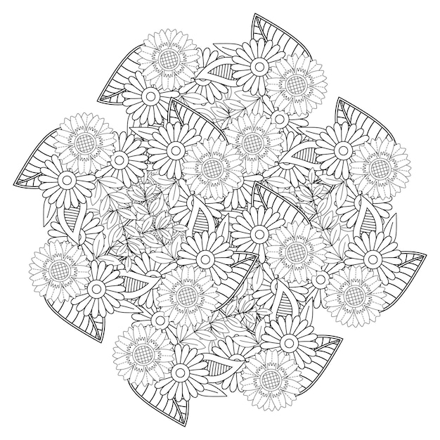 Bloem Mandala kleurplaat