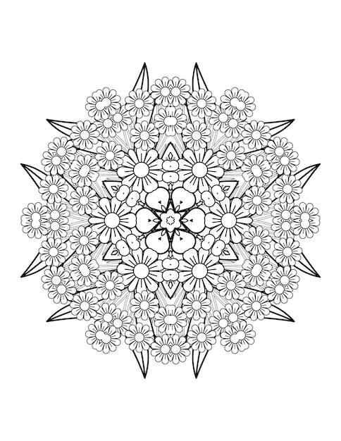 Bloem mandala. Mandala. Mandala kleurplaat. Bloem