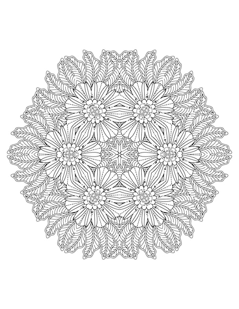 Bloem mandala. Mandala. Mandala kleurplaat. Bloem