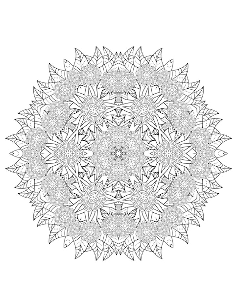 Bloem mandala. Mandala. Mandala kleurplaat. Bloem