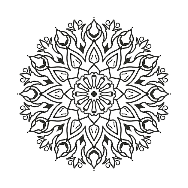 Bloem mandala ontwerp achtergrond premium vector