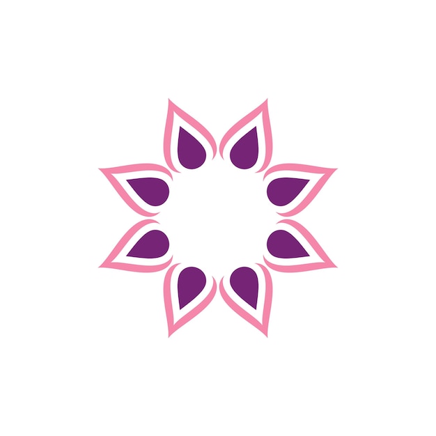 Bloem Mandala Pictogram Vector Logo Sjabloon