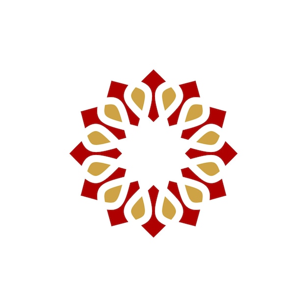 Bloem Mandala Pictogram Vector Logo Sjabloon