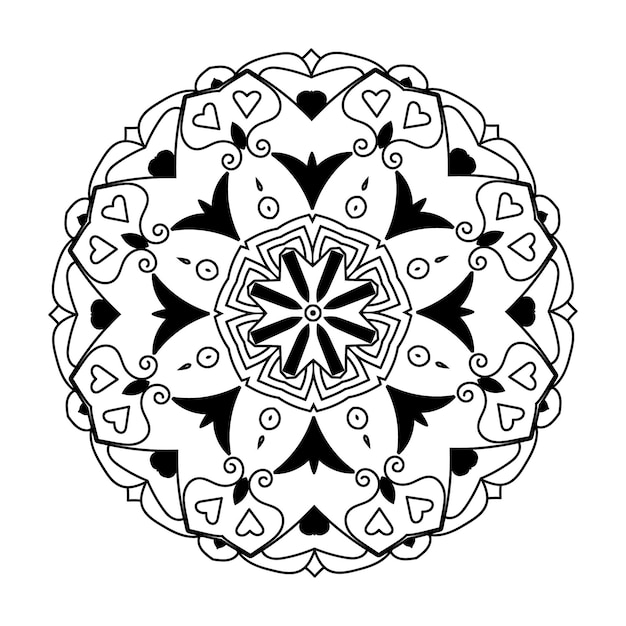 Vector bloem mandala vintage decoratief patroon vectorillustratie boek kleurplaat kdp interieur