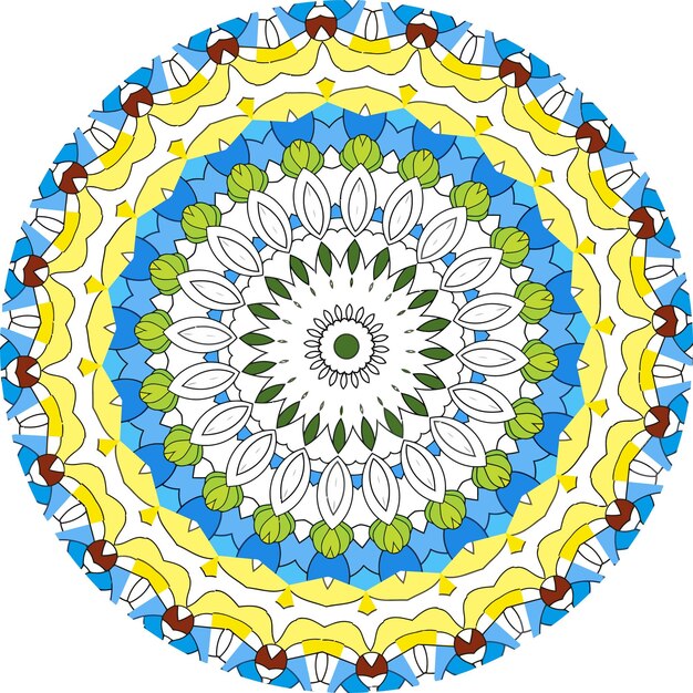 Bloem Mandala. Vintage decoratieve elementen. Oosters patroon, . Illustratie. Kleurboek pagina