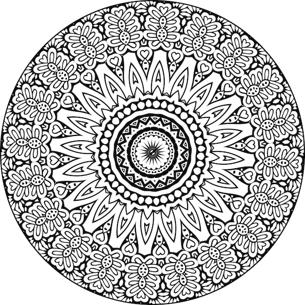 Bloem Mandala. Vintage decoratieve elementen. Oosters patroon.