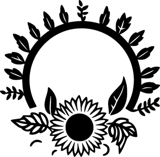 Vector bloem minimalistisch en plat logo vectorillustratie