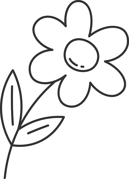 Vector bloem omzoomde doodle
