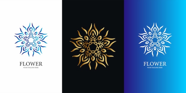 Bloem, ornament of mandala logo sjabloonontwerp.