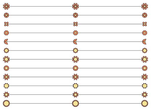 Bloem scheidingslijn collectie vectorillustratie