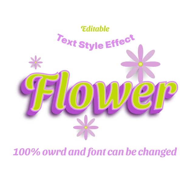 Bloem tekst stijl effect ontwerp vectorillustratie