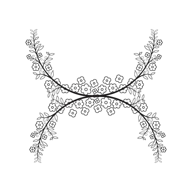 Bloem vector met de hand getekende bloemen